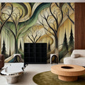 Vintage Treescape Essence in Art Deco Mural Wallpaper - room preview 05