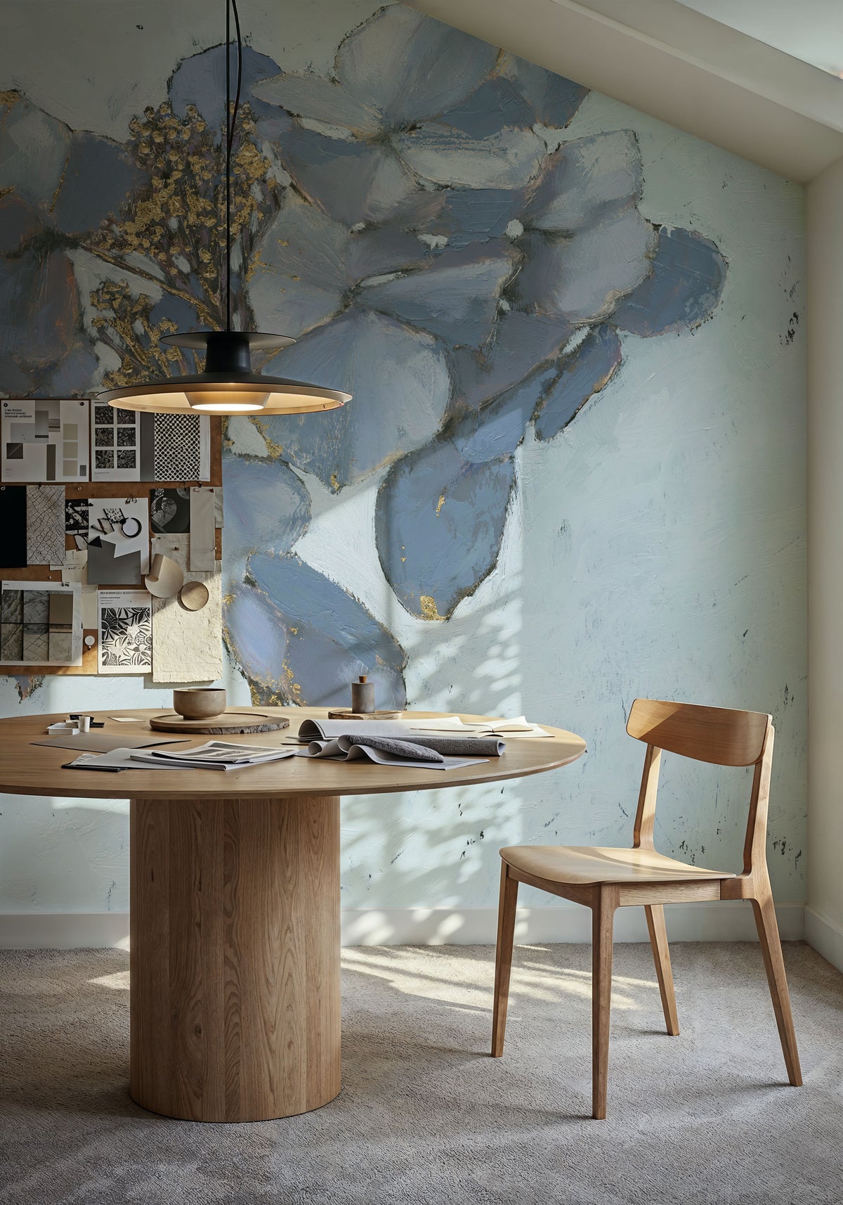 Golden Hydrangea Mural Wallpaper - room preview 05
