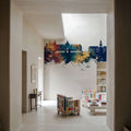 Rennes France Skyline Blue & Bronze Mural Wallpaper - room preview 05