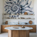 Coastal Imperial Shell Navy Mural Wallpaper - room preview 05