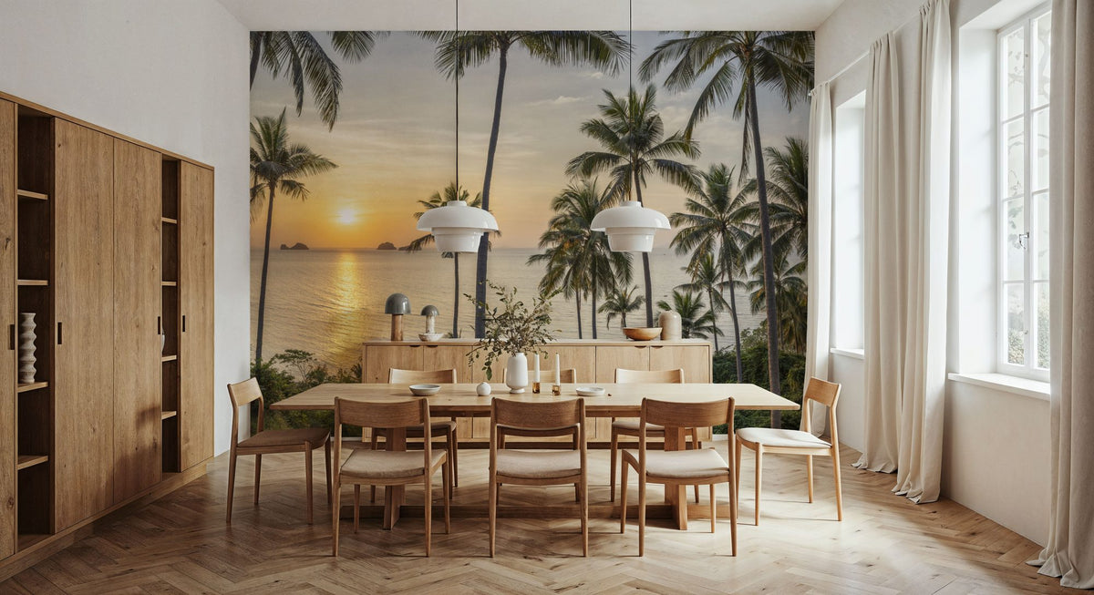 Tropical Sunset Vista Mural Wallpaper - room preview 05