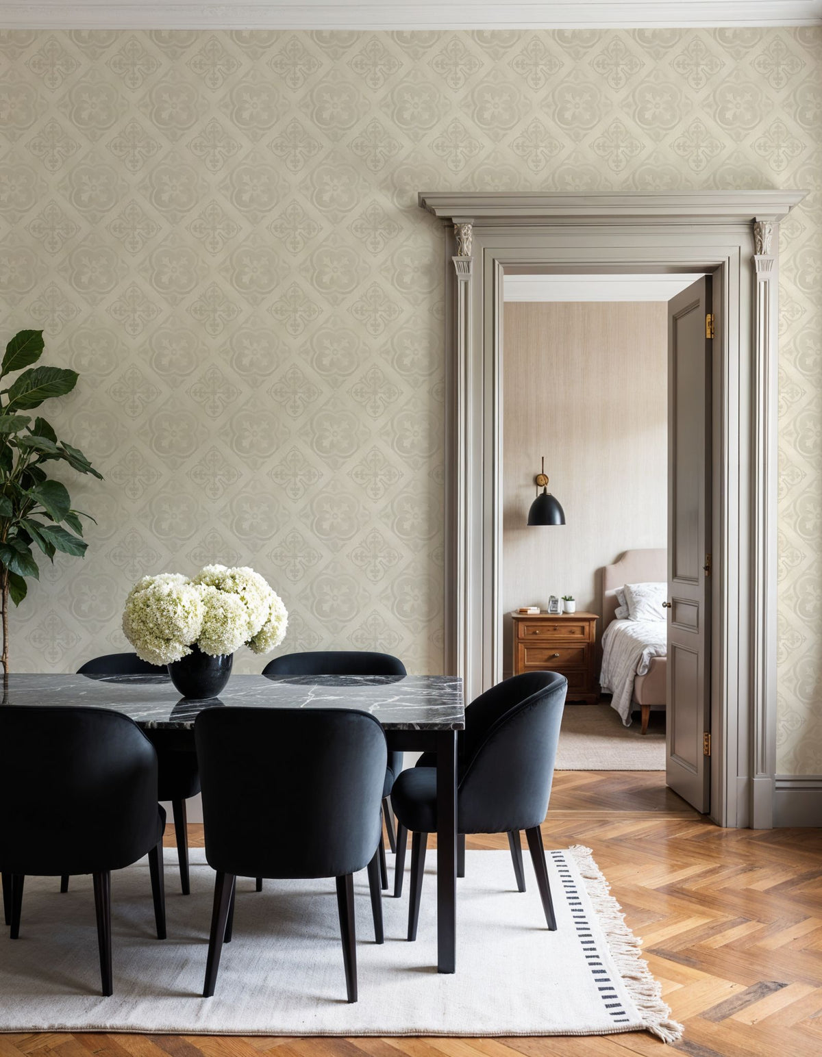 Tile It Up Beige Mural Wallpaper - room preview 05