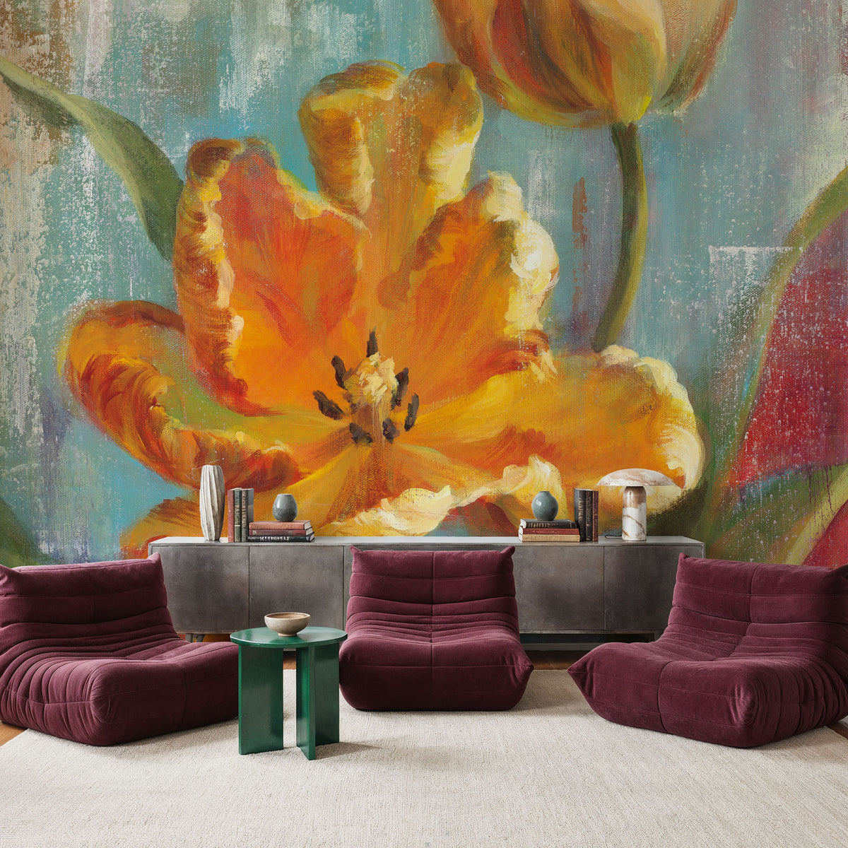 Parrot Tulips I Mural Wallpaper - room preview 05