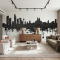 Liverpool England Skyline Black & White Mural Wallpaper - room preview 05