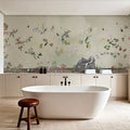 Birds in the Garden Green Mural Wallpaper - room preview 05