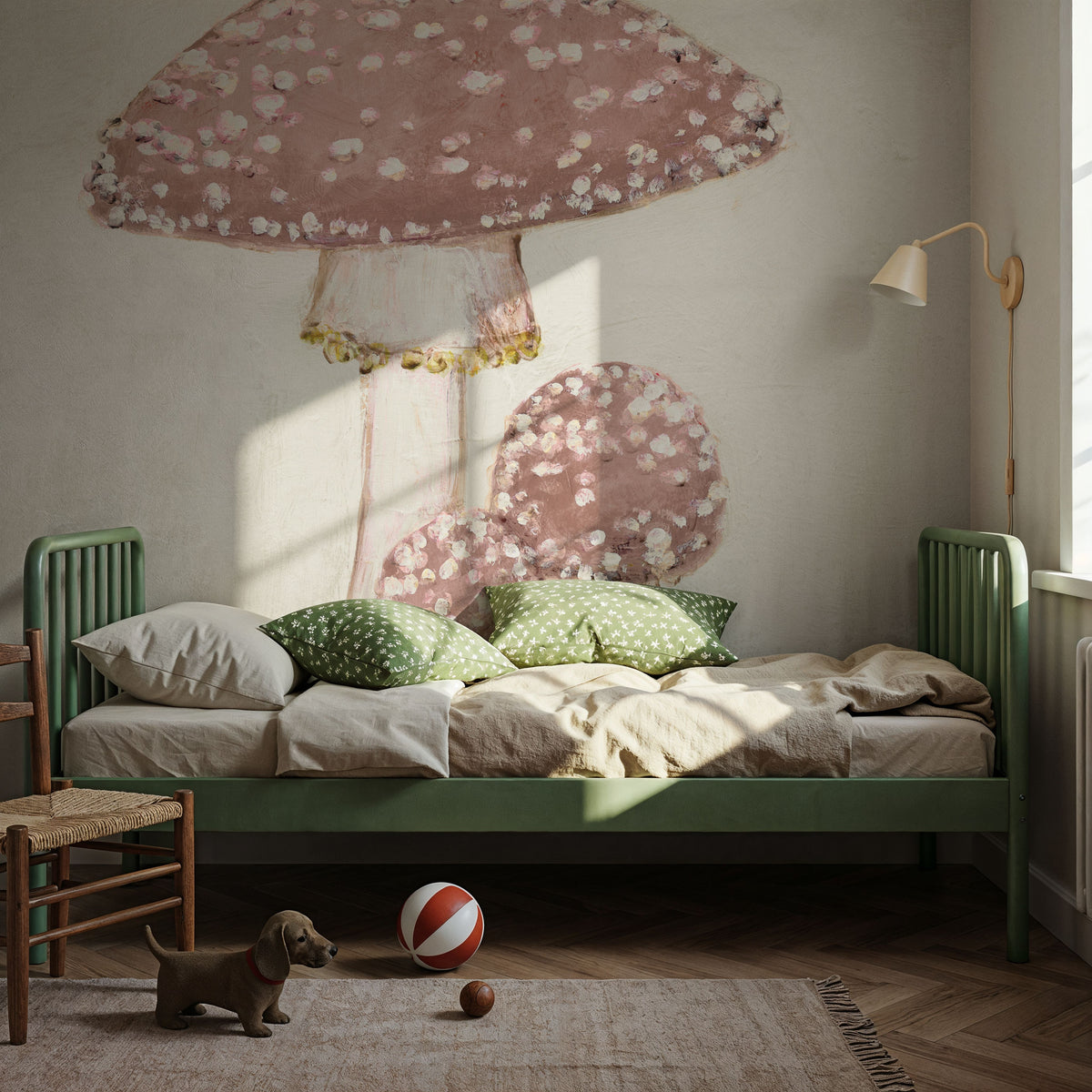 Woodland Mushroom II Honeybloom Mural Wallpaper - room preview 05
