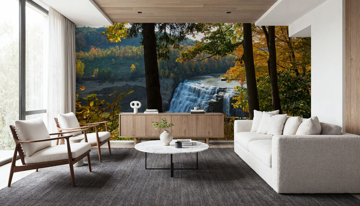 Middle Falls Mural Wallpaper - room preview 05