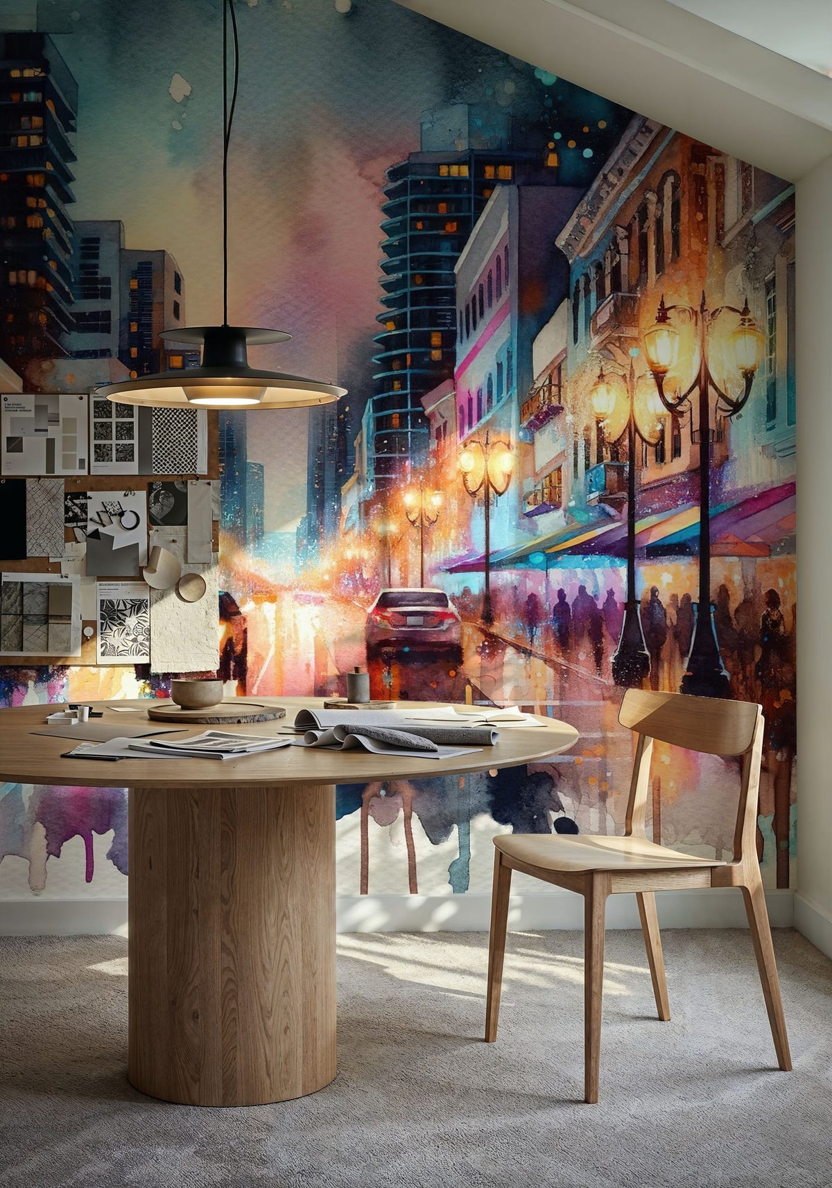Miami Street At Night Mural Wallpaper - room preview 05