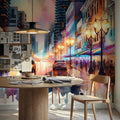 Miami Street At Night Mural Wallpaper - room preview 05