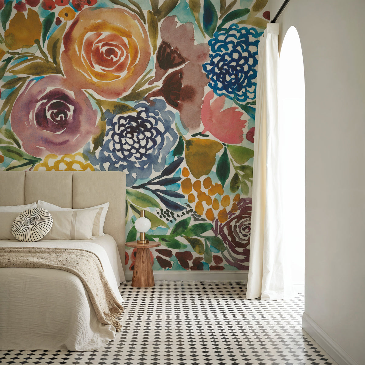 Floral Spray Mural Wallpaper - room preview 05