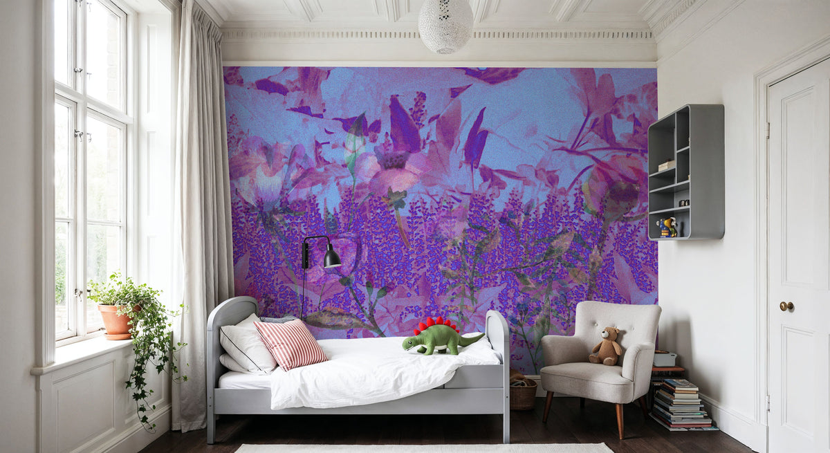 Meadow Memories, Purple Mural Wallpaper - room preview 05