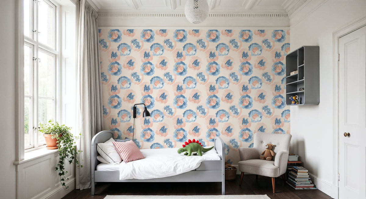 Peachy Rose Mural Wallpaper - room preview 05