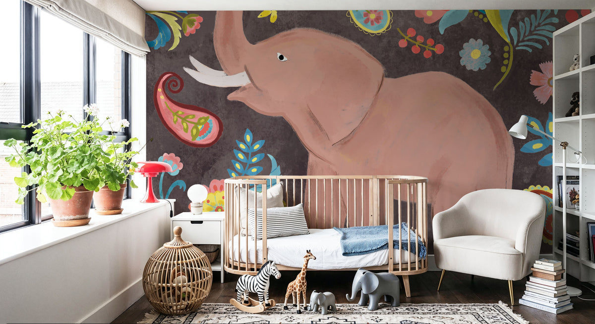 Elephant of the Jungle Mural Wallpaper - room preview 05