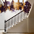 Lille France Skyline Purple & Gold Mural Wallpaper - room preview 05