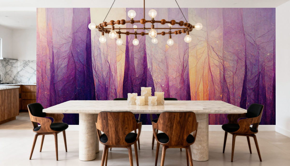 Purple Forest Mural Wallpaper - room preview 05