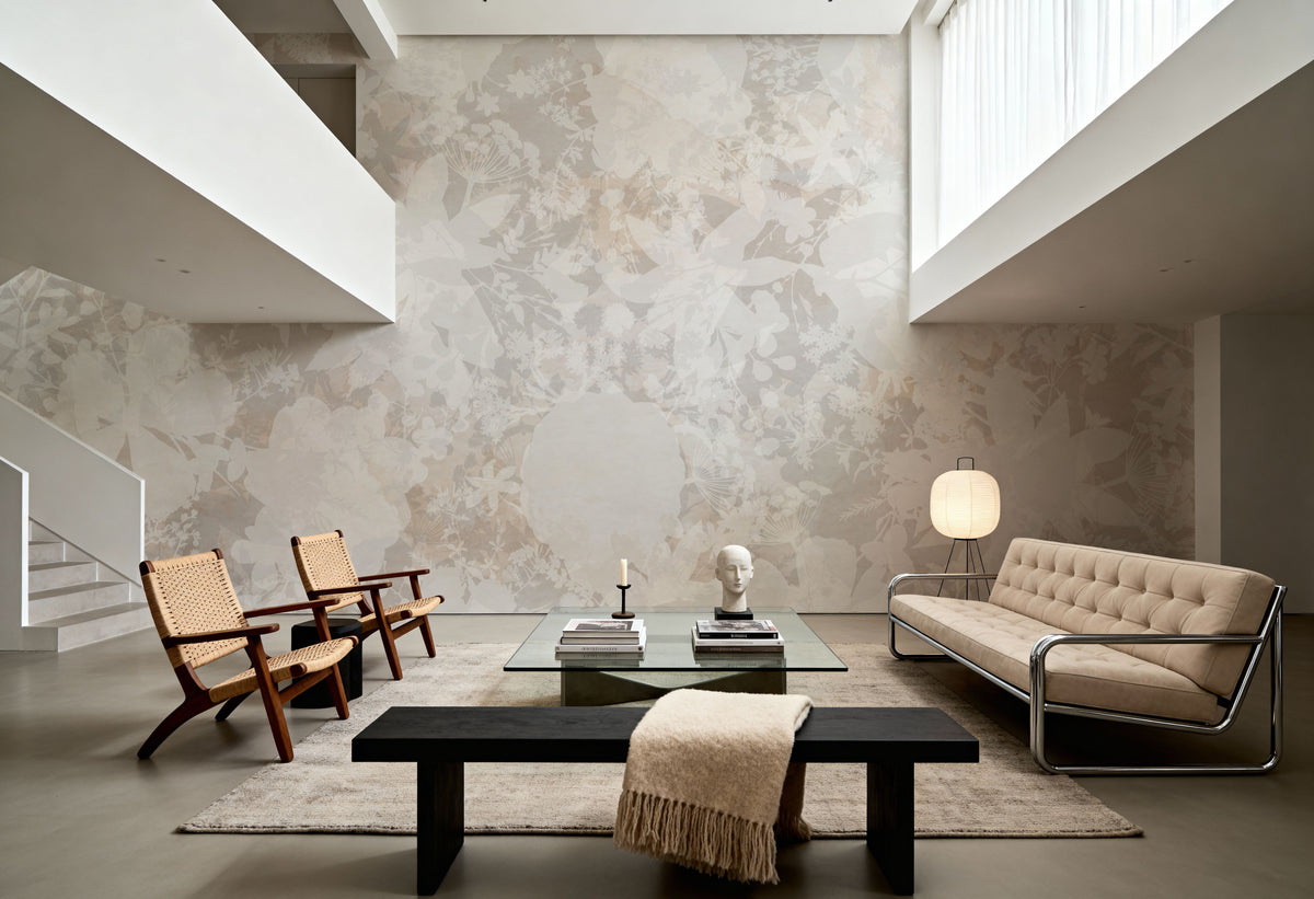 Flower Silhouette Mural Wallpaper - room preview 05