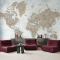World Map Cities - Ghada Mural Wallpaper - room preview 05