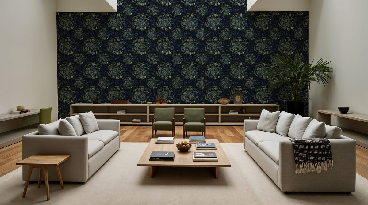 Mosses, Midnight Blue Mural Wallpaper - room preview 05