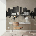 San Mateo California Skyline Concrete Mural Wallpaper - room preview 05