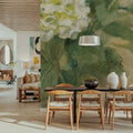 Pot of White Hydrangea Mural Wallpaper - room preview 05