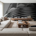 Chicago Skyline Marina City III BW Mural Wallpaper - room preview 05