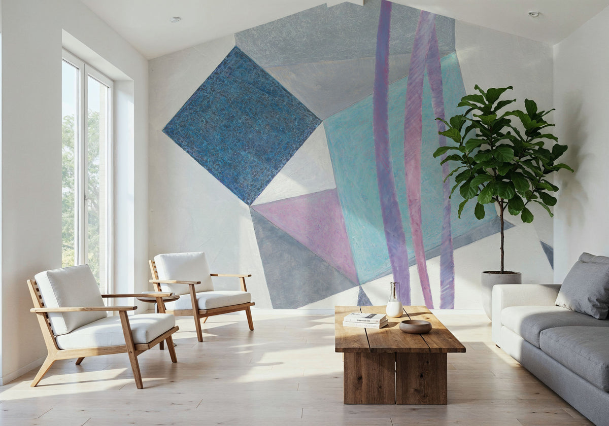 Paper Cut Lines Mural Wallpaper - room preview 05