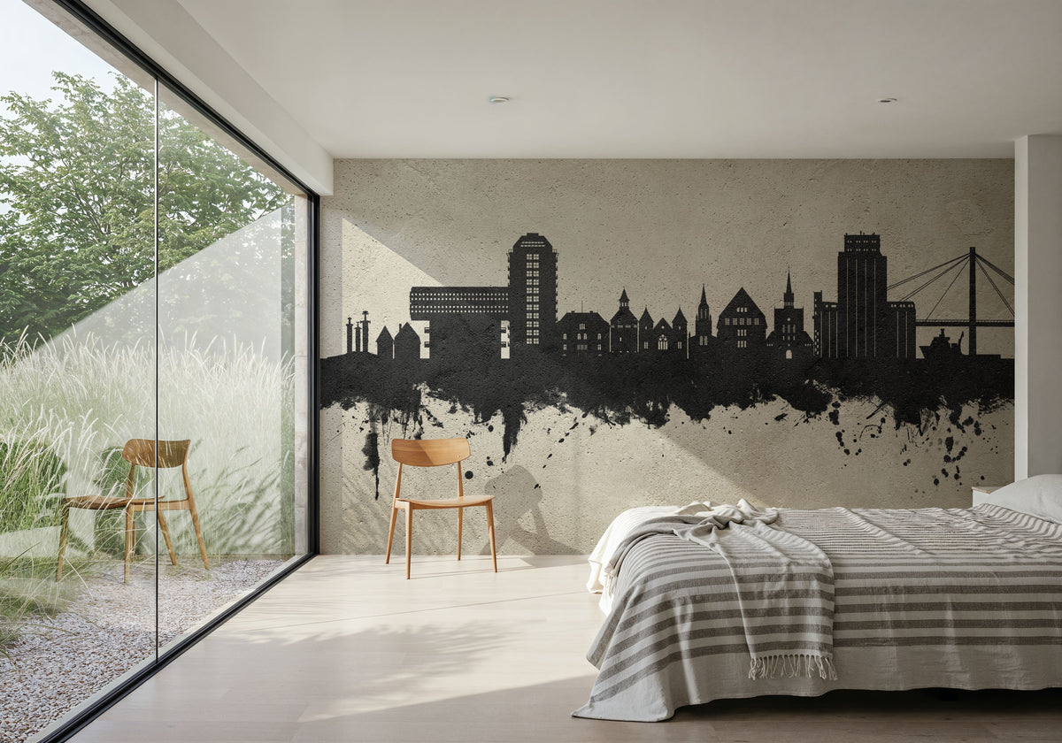 Stavanger Norway Skyline Concrete Mural Wallpaper - room preview 05