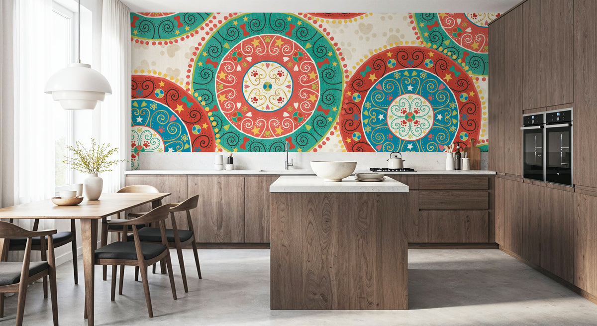 Otomi Dogs VI Mural Wallpaper - room preview 05
