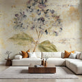 White Wash Hydrangea Mural Wallpaper - room preview 05
