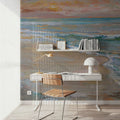 Peach Beach Mural Wallpaper - Neutral Tone - room preview 05