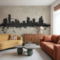 Grand Rapids Michigan Skyline Concrete Mural Wallpaper - room preview 05