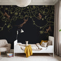 Monkey Jump, Midnight Black Mural Wallpaper - room preview 05