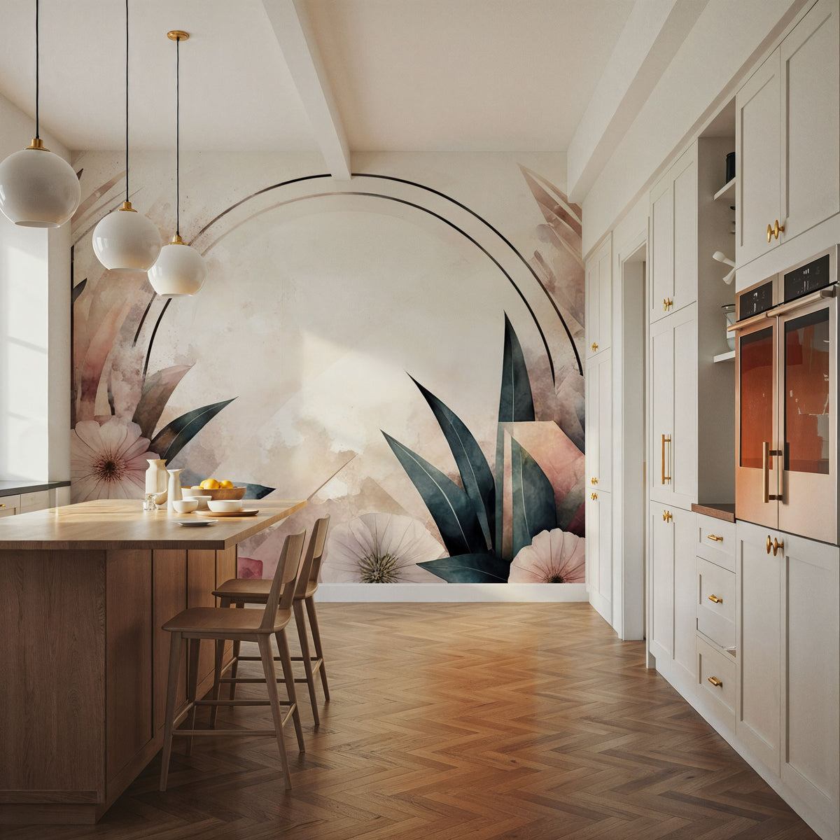 Floral Abstract Mural Wallpaper - room preview 05
