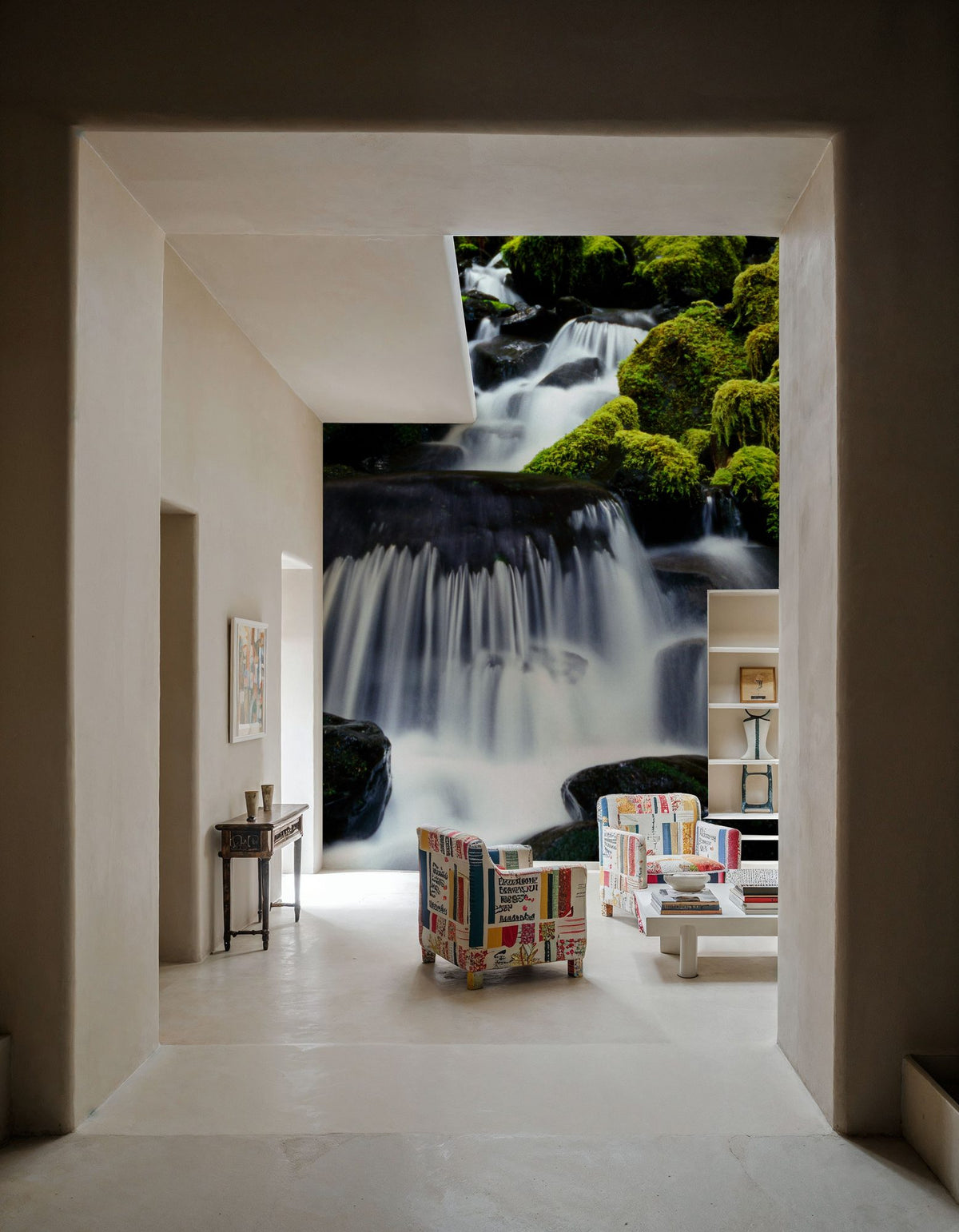 Mossy Rock Waterfall Mural Wallpaper - room preview 05