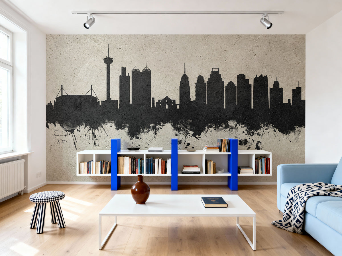 San Antonio Texas Skyline Concrete Mural Wallpaper - room preview 05