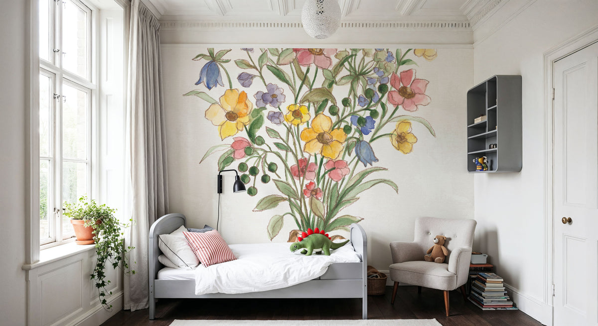 Wild Blooms Bouquet Mural Wallpaper - room preview 05