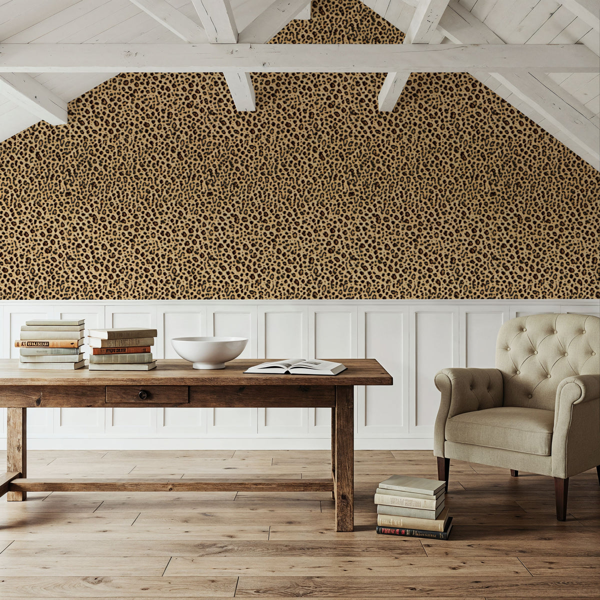 Leopard Fur Texture No.II Mural Wallpaper - room preview 05