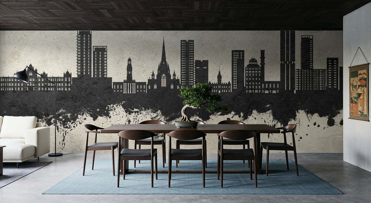Salford England Skyline Concrete Mural Wallpaper - room preview 05