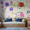 Floral Gaze, Cream Mural Wallpaper - room preview 05