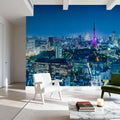 Tokyo Skyline Night Mural Wallpaper - room preview 05