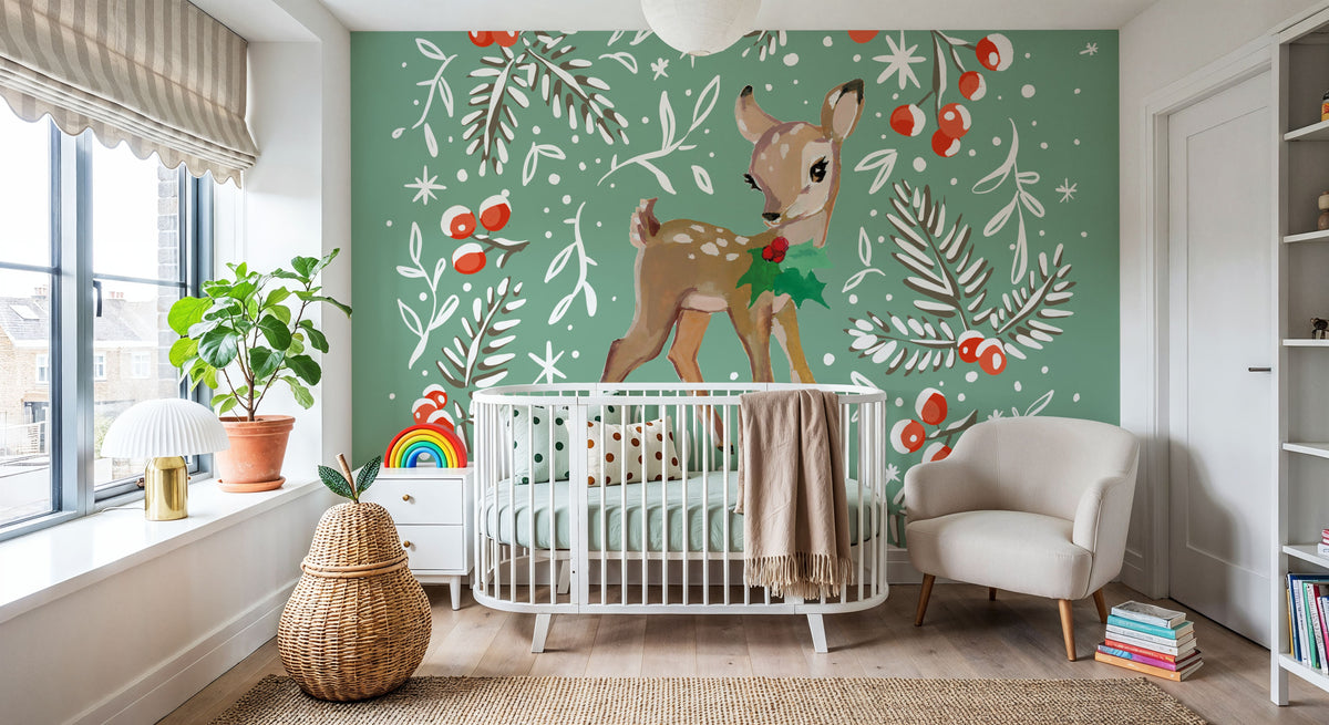 Vintage Christmas I Mural Wallpaper - room preview 05
