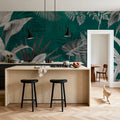 Frosty Leaves Mural Wallpaper - Cool Tone - room preview 05