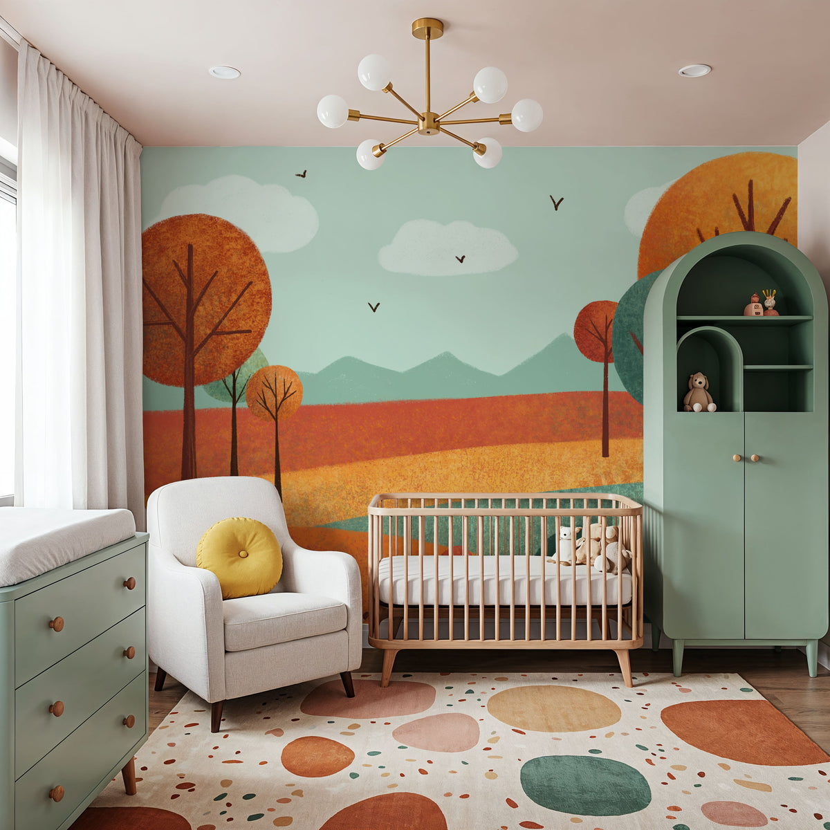 Rabbit & Hedgehog Peek a Boo Mural Wallpaper - room preview 05