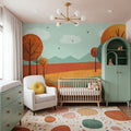 Rabbit & Hedgehog Peek a Boo Mural Wallpaper - room preview 05