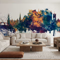 Stirling Scotland Skyline Blue & Bronze Mural Wallpaper - room preview 05