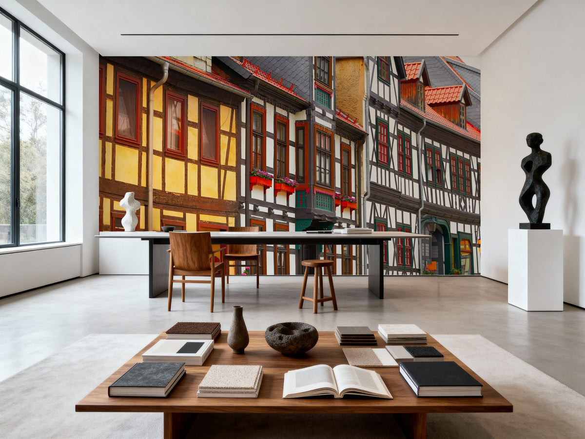 Timberframe Village Mural Wallpaper - room preview 05