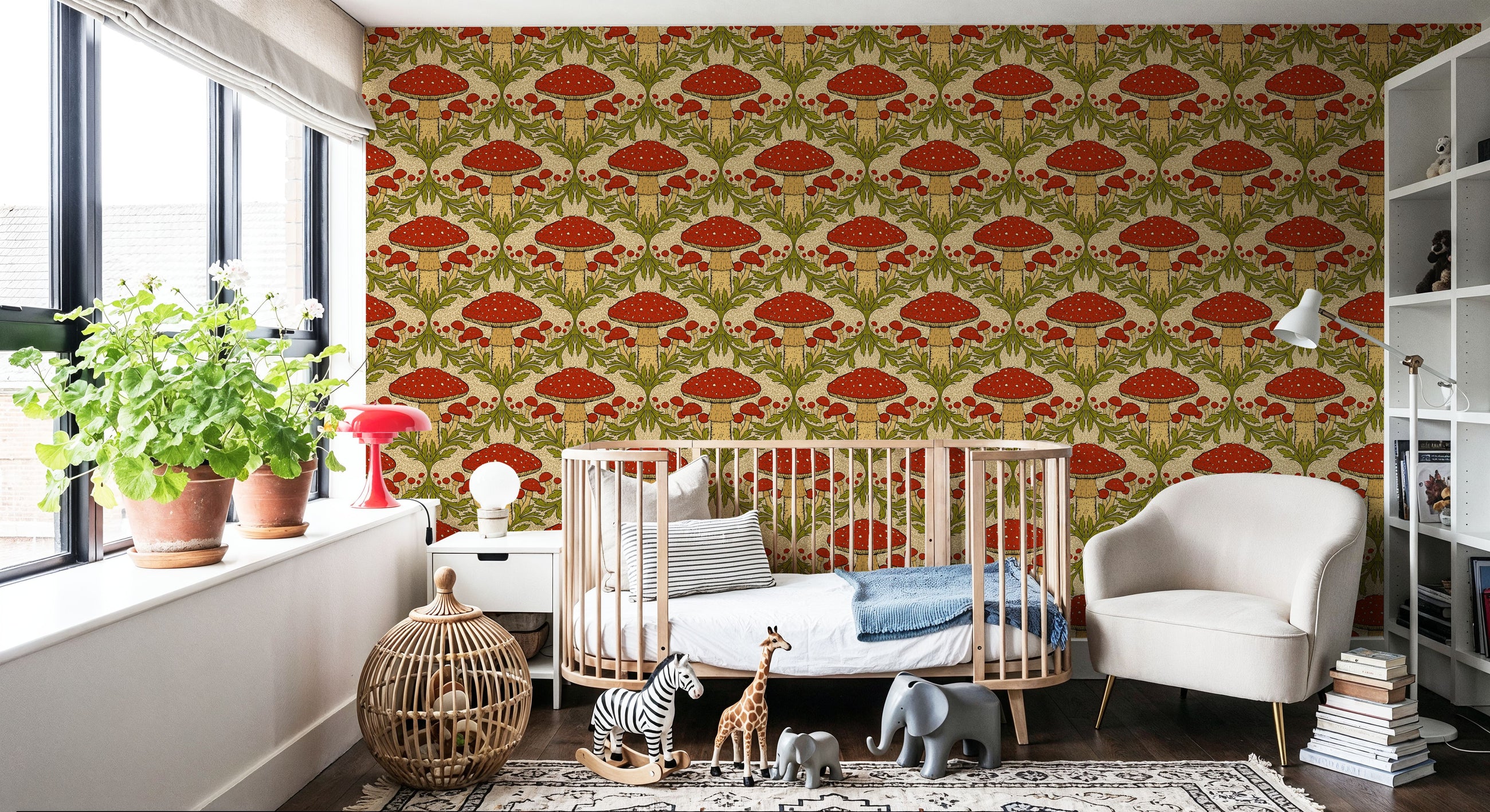 Heritage Toadstool, Red Mural Wallpaper