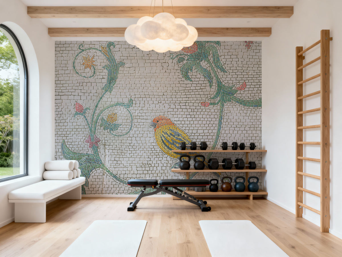 Mosaic Birds III Mural Wallpaper - room preview 05