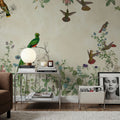 Fields of Birds and Flowers Mural Wallpaper - Warm Tone - room preview 05