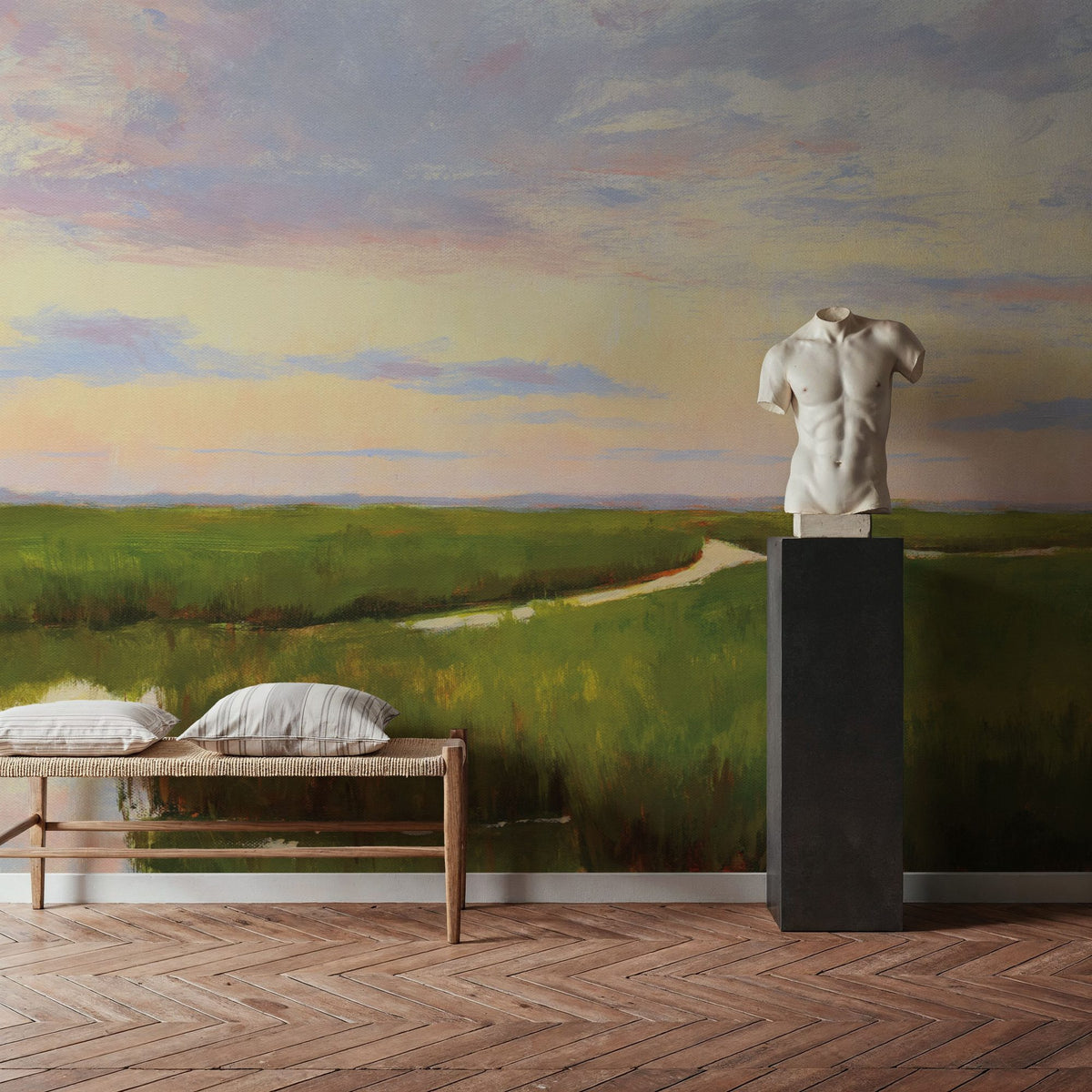 Brilliant Marsh Sunset Mural Wallpaper - room preview 05